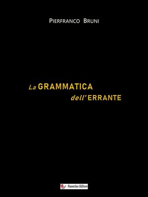 cover image of La grammatica dell'errante